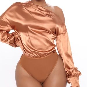 Copper Satin Bodysuit